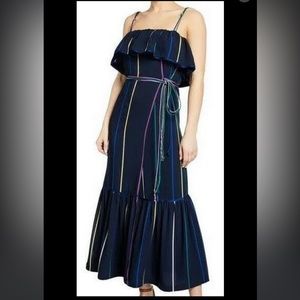Derek Lam 10 Crosby Striped Ruffle Maxi